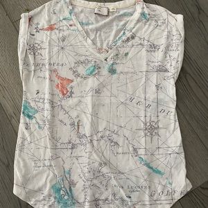 Map print tee